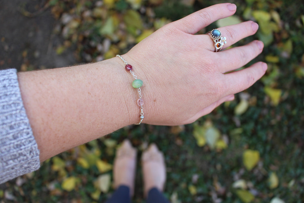 Opal meets tourmaline everyday bracelet - Kathryn Rebecca