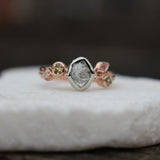 Rough diamond leaf and branch engagement ring - Kathryn Rebecca