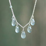 Moss Aquamarine Necklace - 5 stone