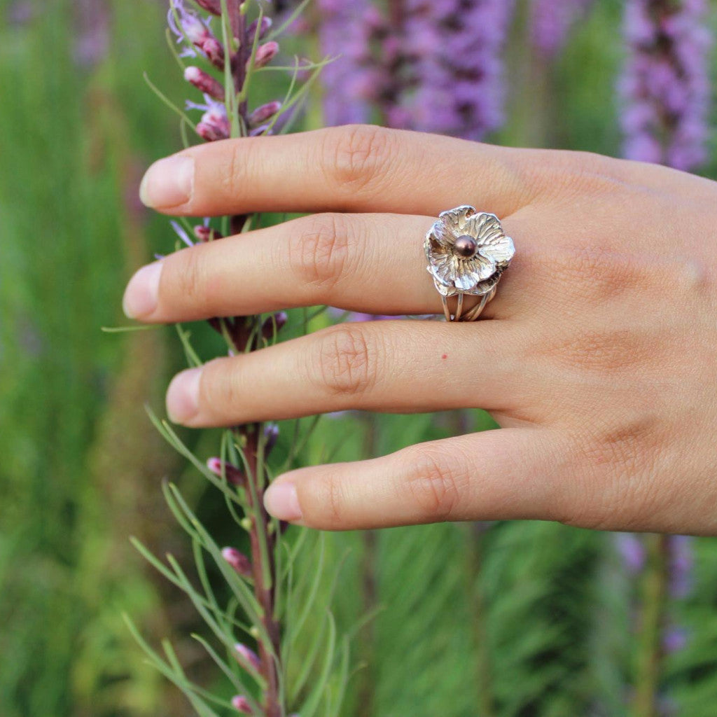 Poppy ring with pearl - Kathryn Rebecca