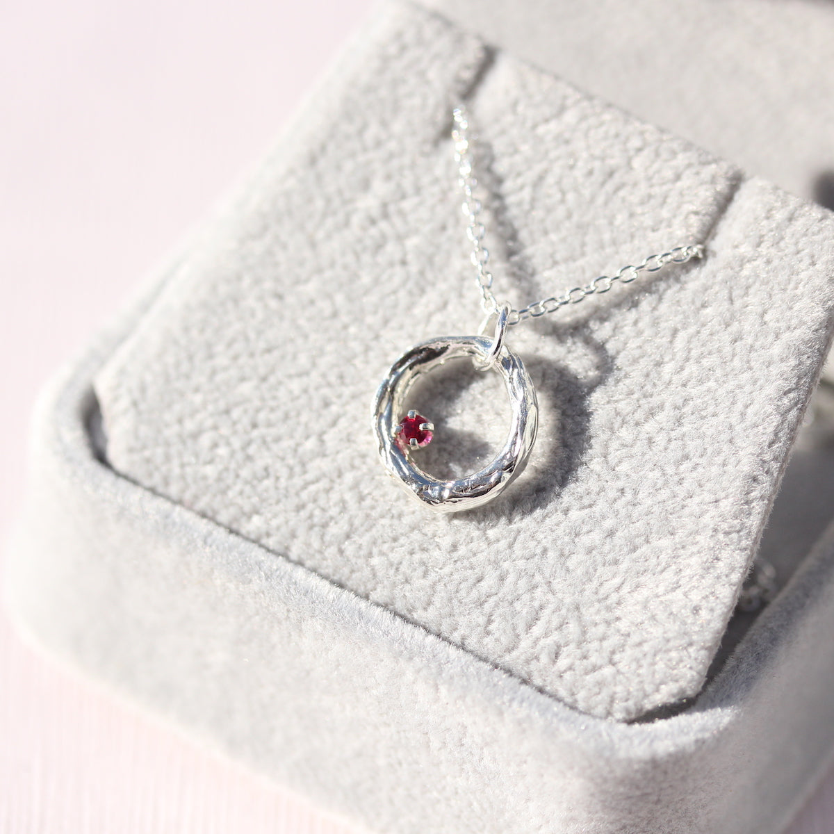 Birthstone Circle branch necklace