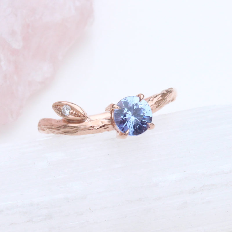 Periwinkle blue sapphire ring