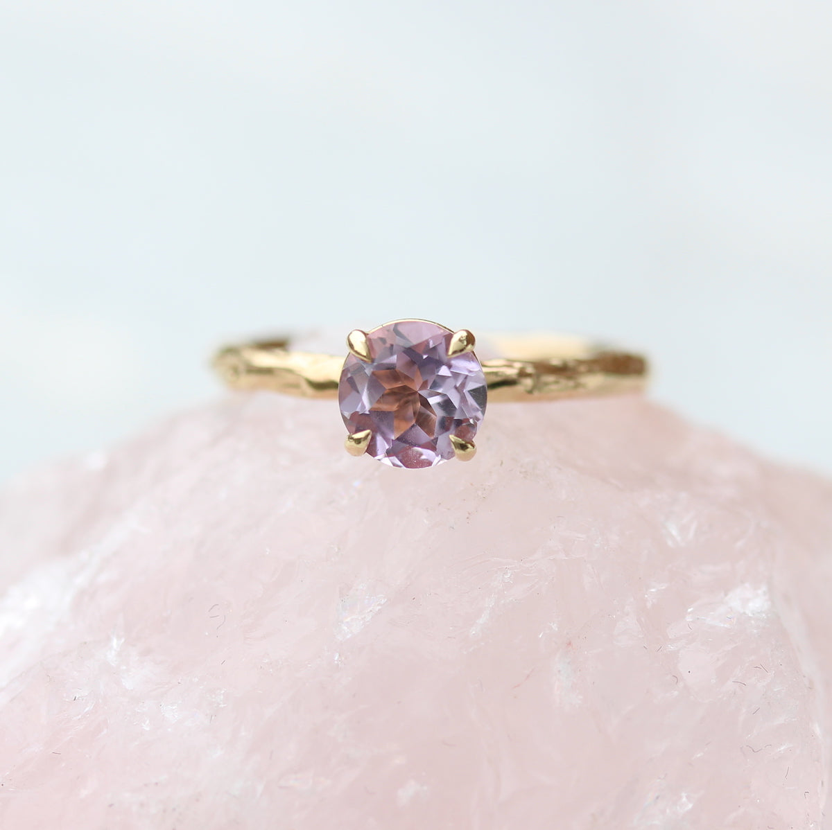 Amethyst Solitaire branch ring