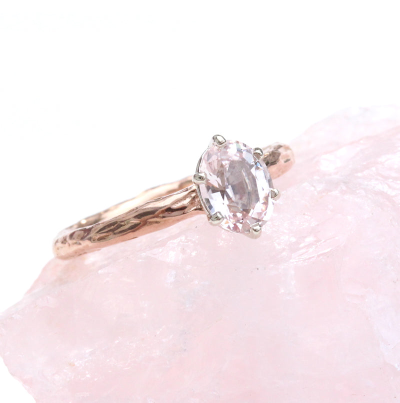 Blush sapphire ring