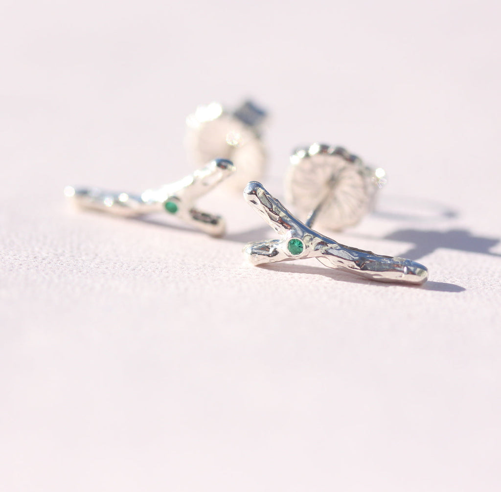 Small Branch Earrings in silver
