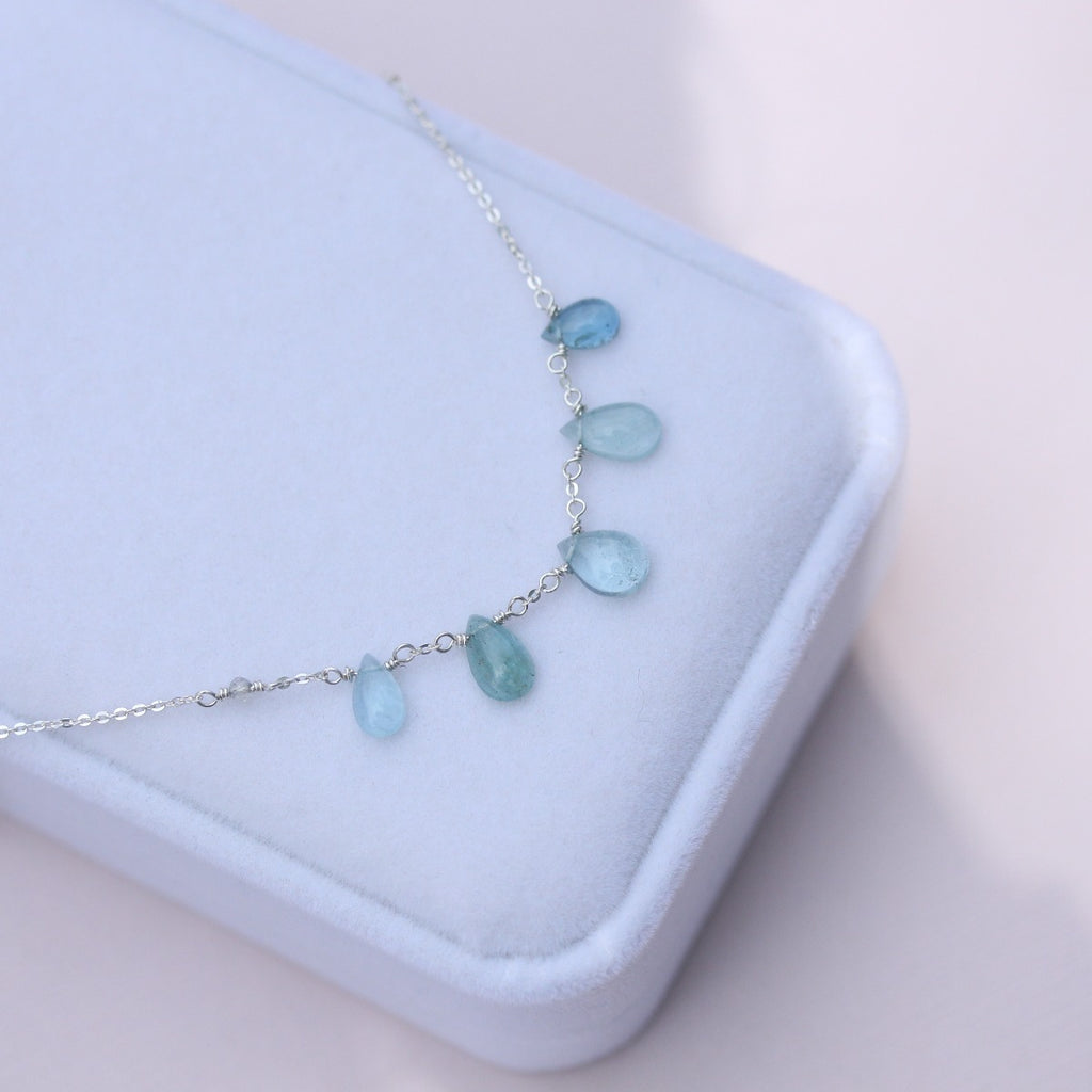 Aquamarine Necklace - 5 stone