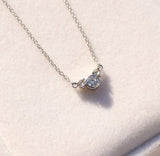 Moissanite and rose cut diamond necklace
