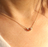 Citrine and rose cut diamond necklace