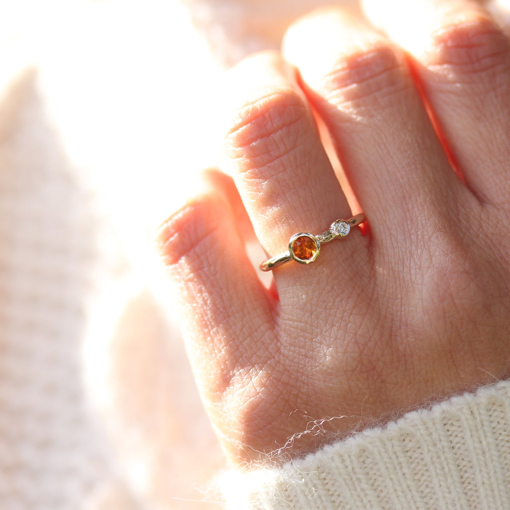 Citrine stacking ring