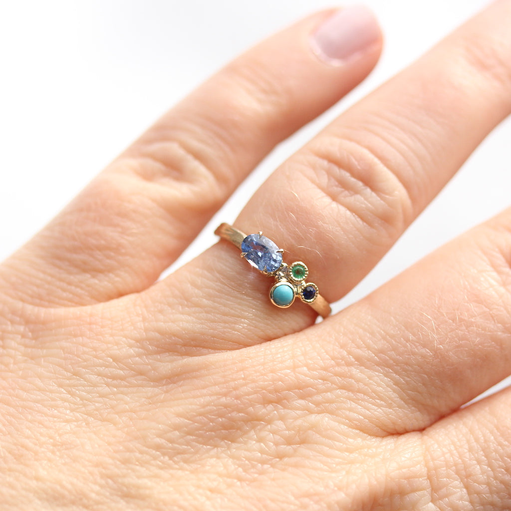sapphire family ring