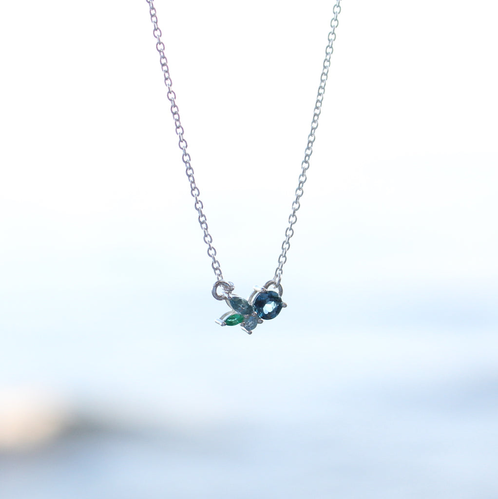 cluster gemstone necklace