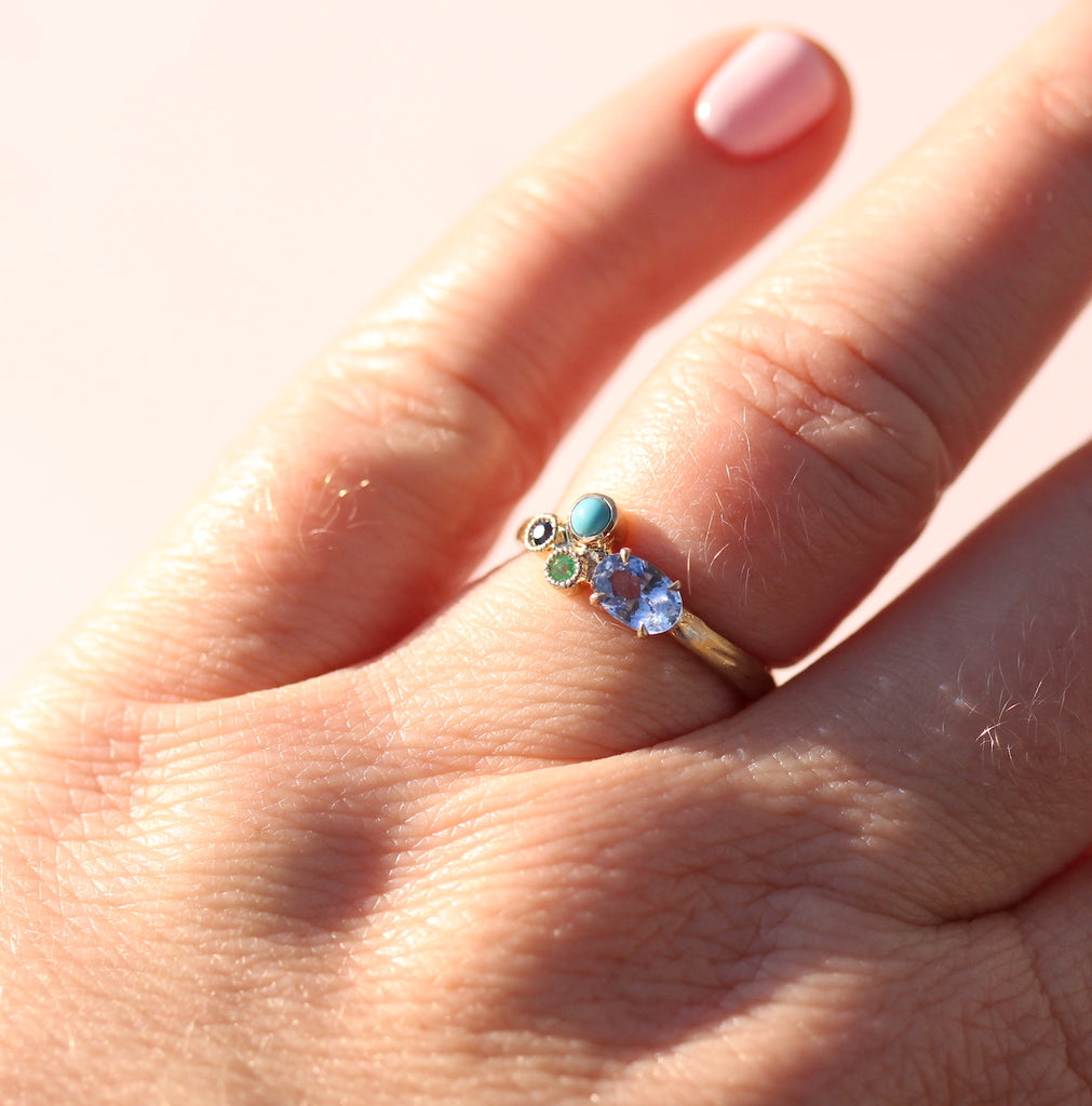 Cluster Gemstone Ring