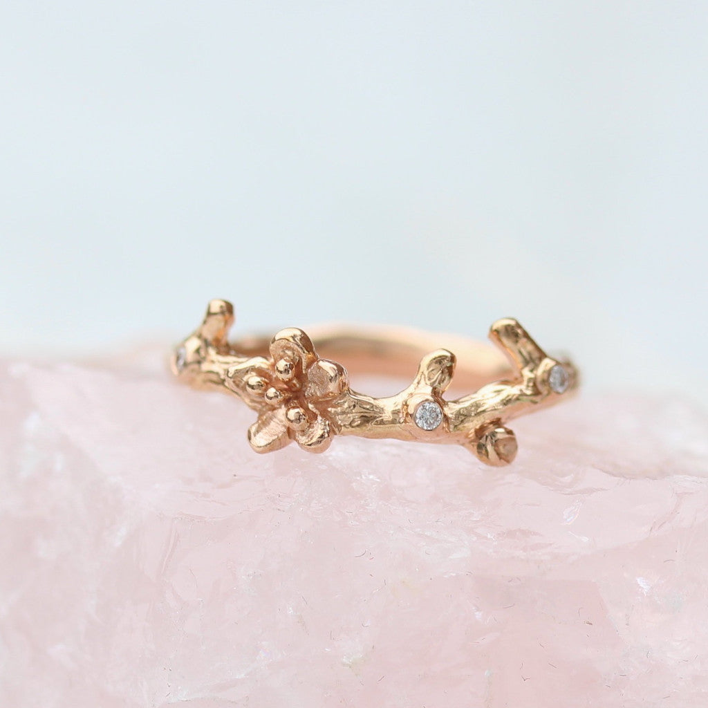 Cherry Blossom wedding band - Kathryn Rebecca