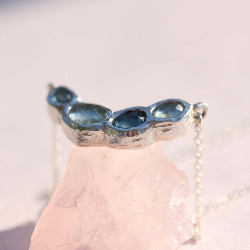 Rose cut Aquamarine Necklace