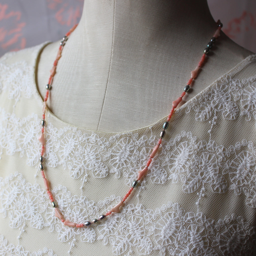 Coral and Pearl Necklace - Kathryn Rebecca