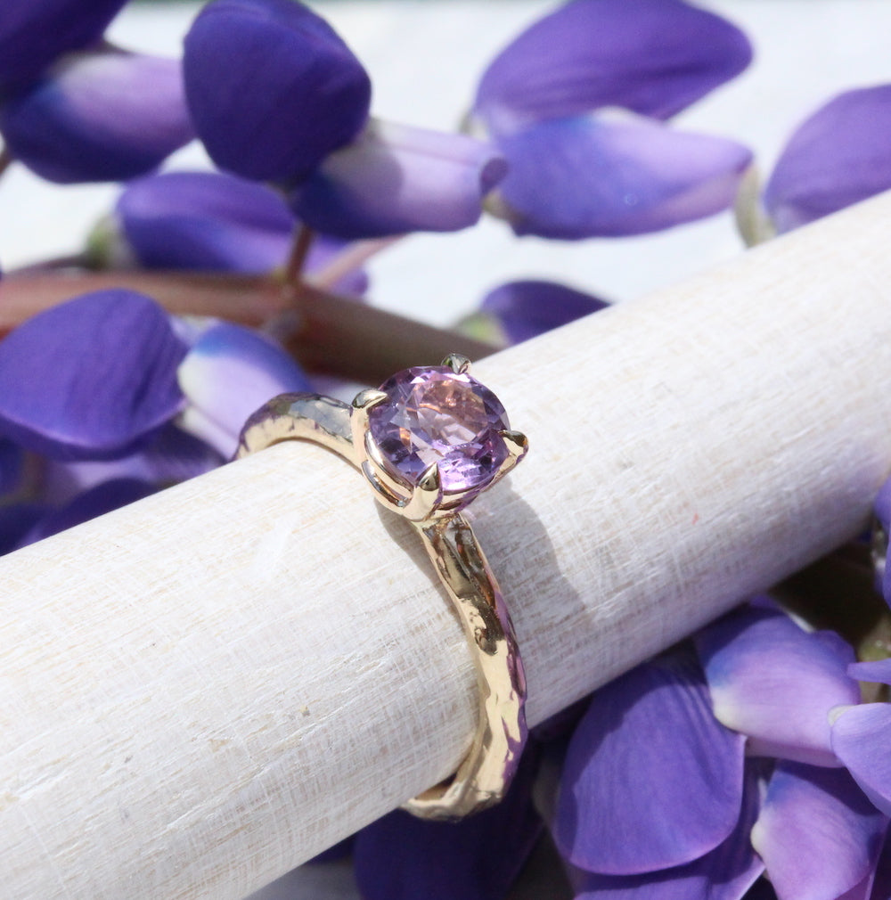 Amethyst Solitaire branch ring