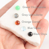 Rose Cut Gemstone Ring in Sterling Silver |  Crown Jewel | 6mm