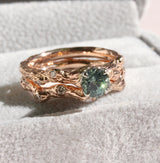 Rose gold branch wedding set