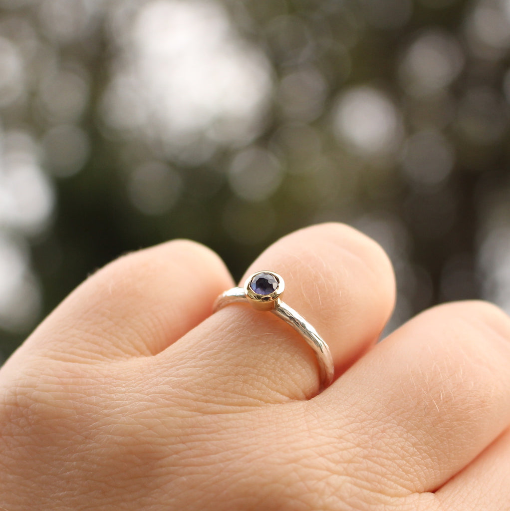 Iolite bezel branch ring