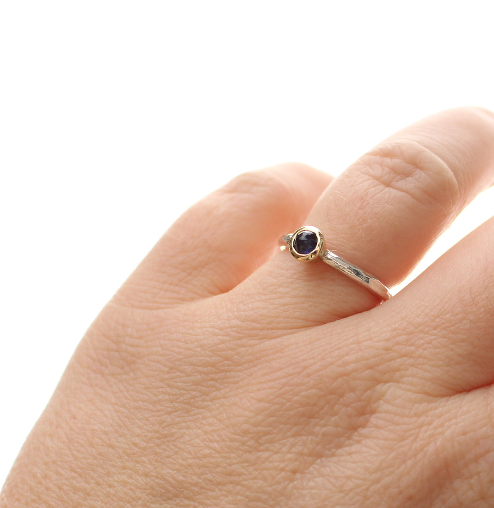 Iolite bezel branch ring