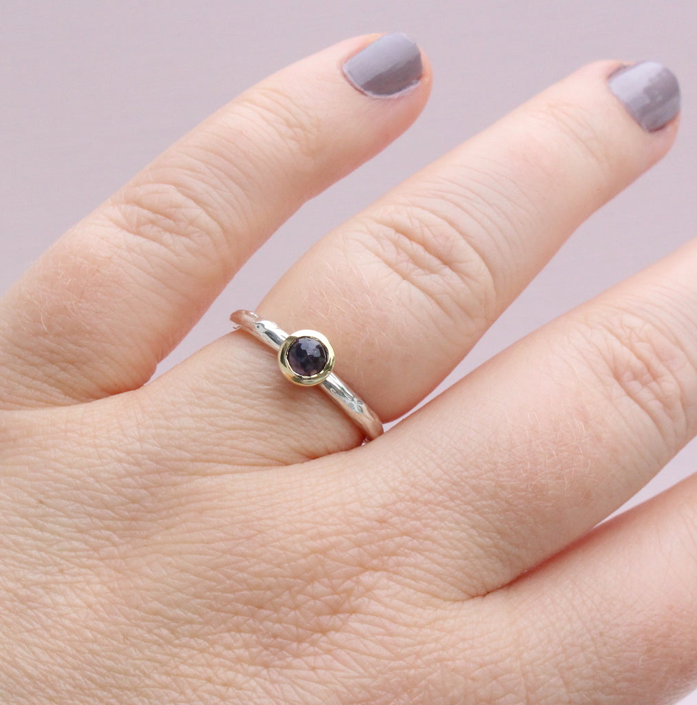 Iolite bezel branch ring