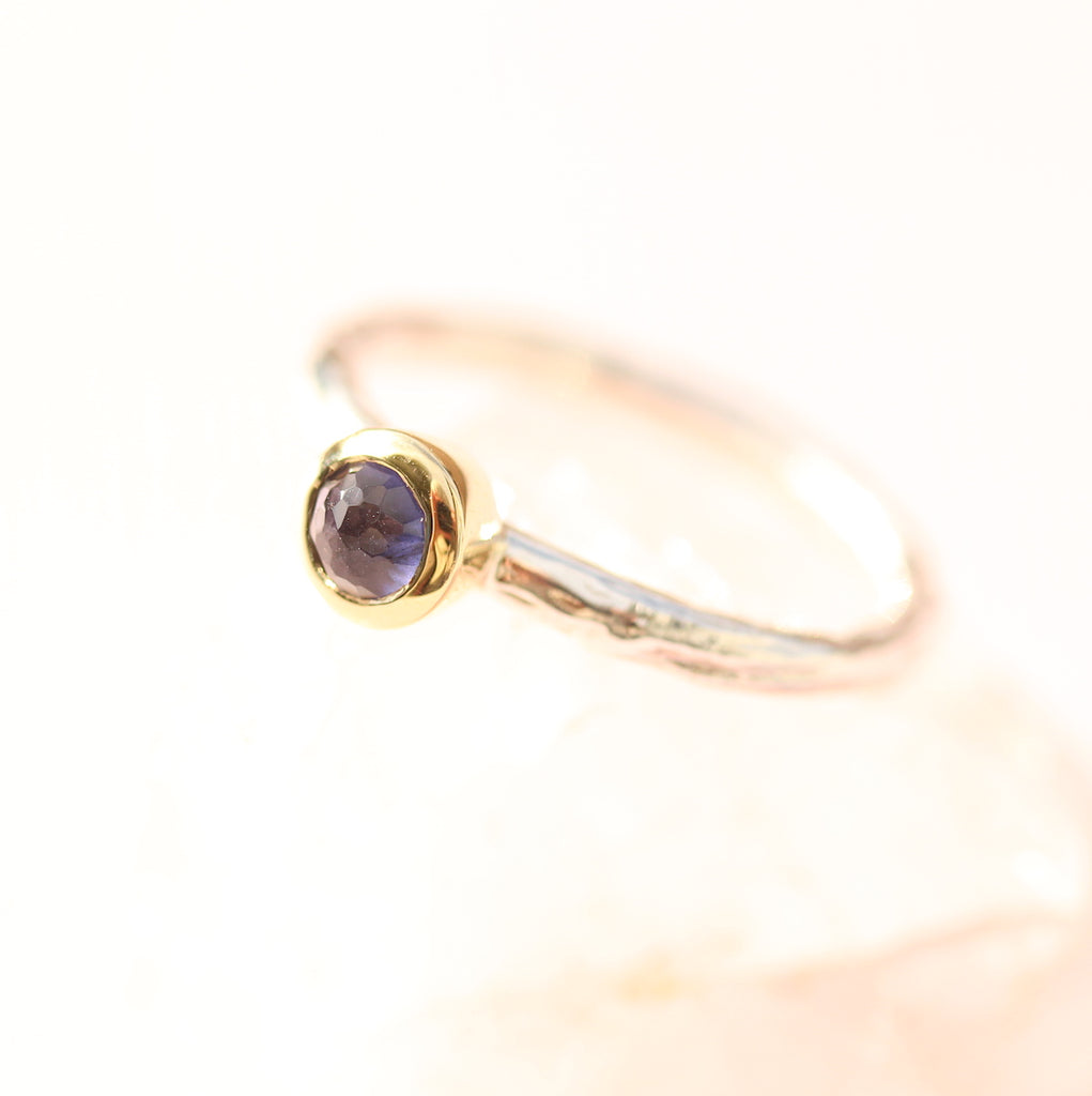 Iolite bezel branch ring