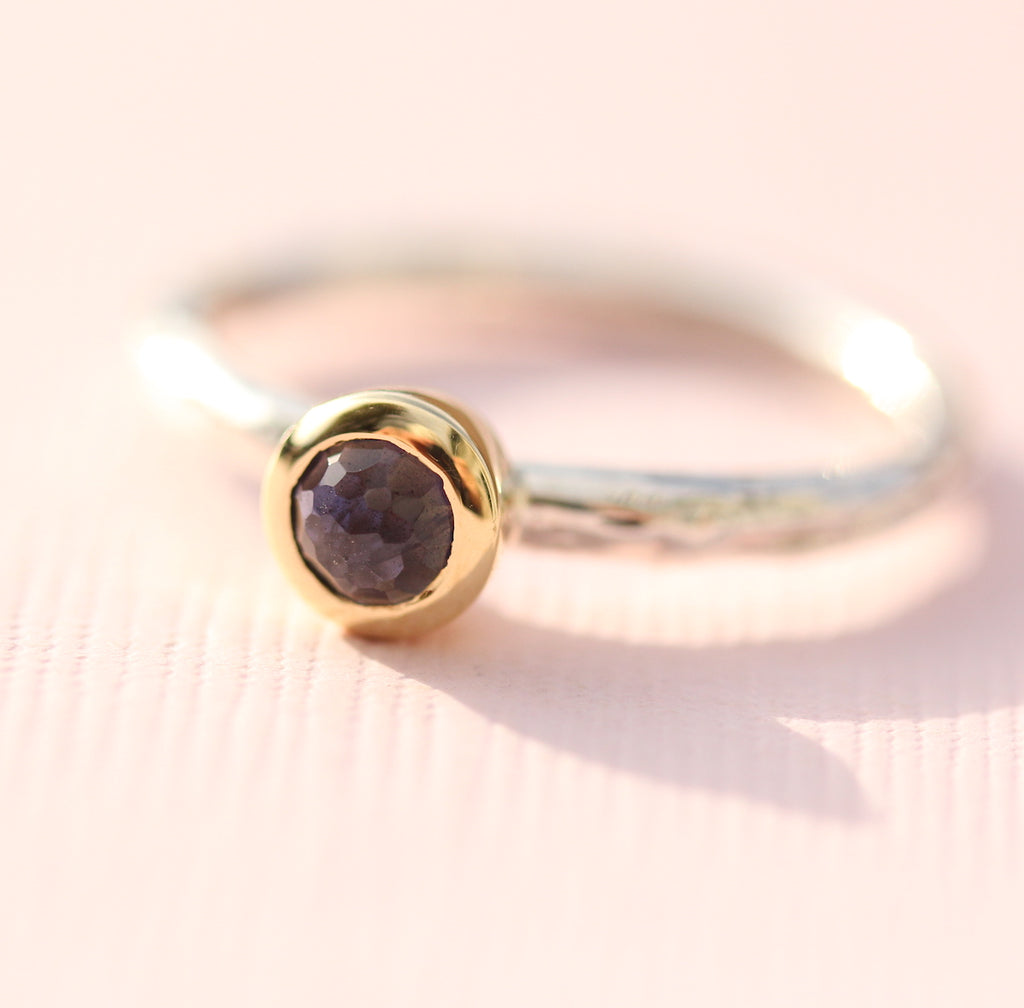 Iolite bezel branch ring