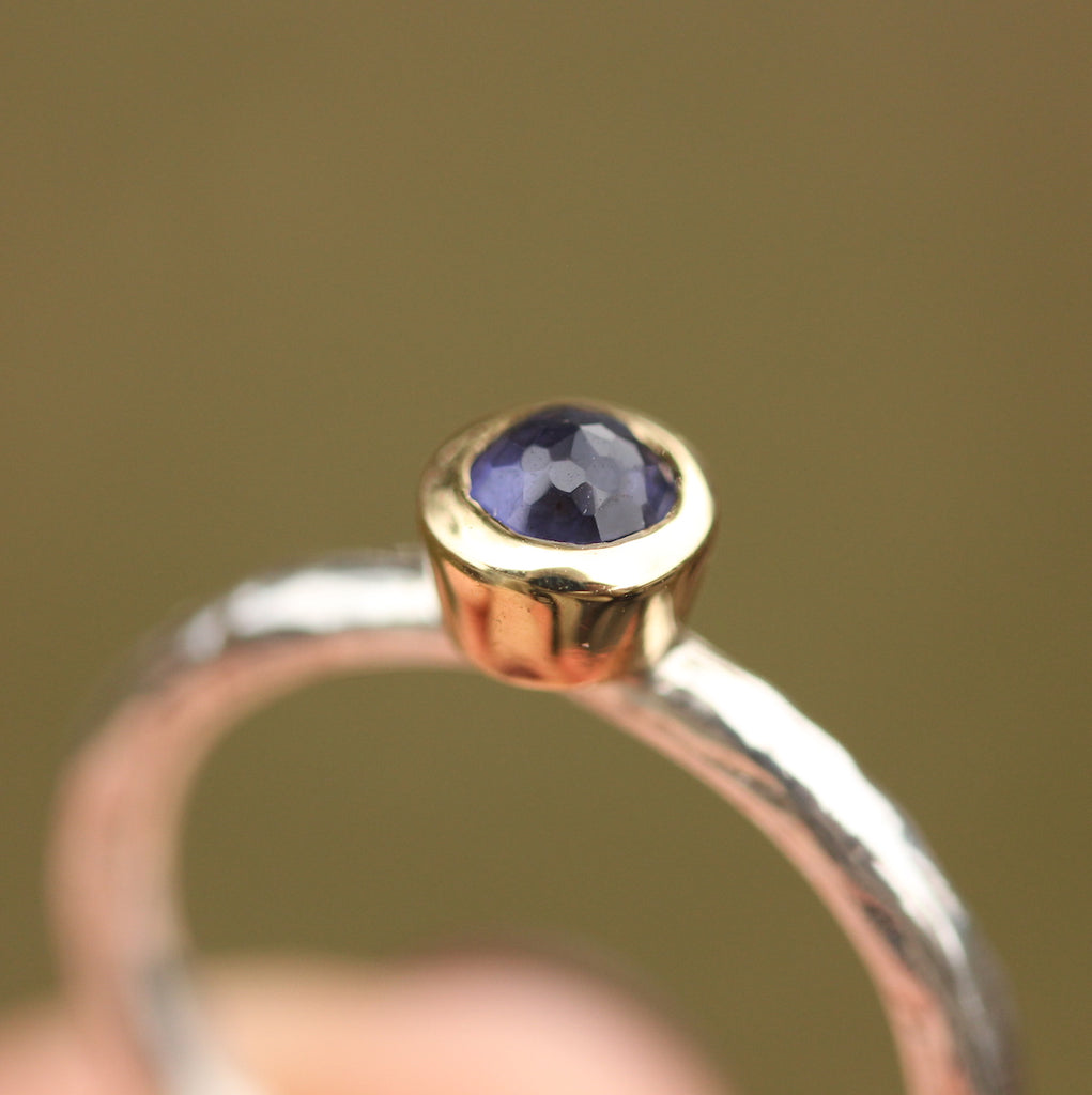 Iolite bezel branch ring