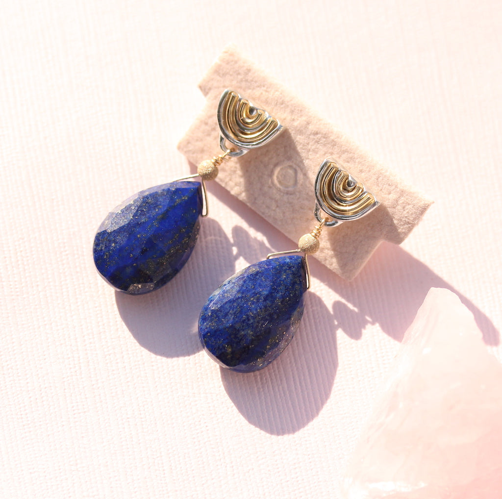 Lapis drop earring