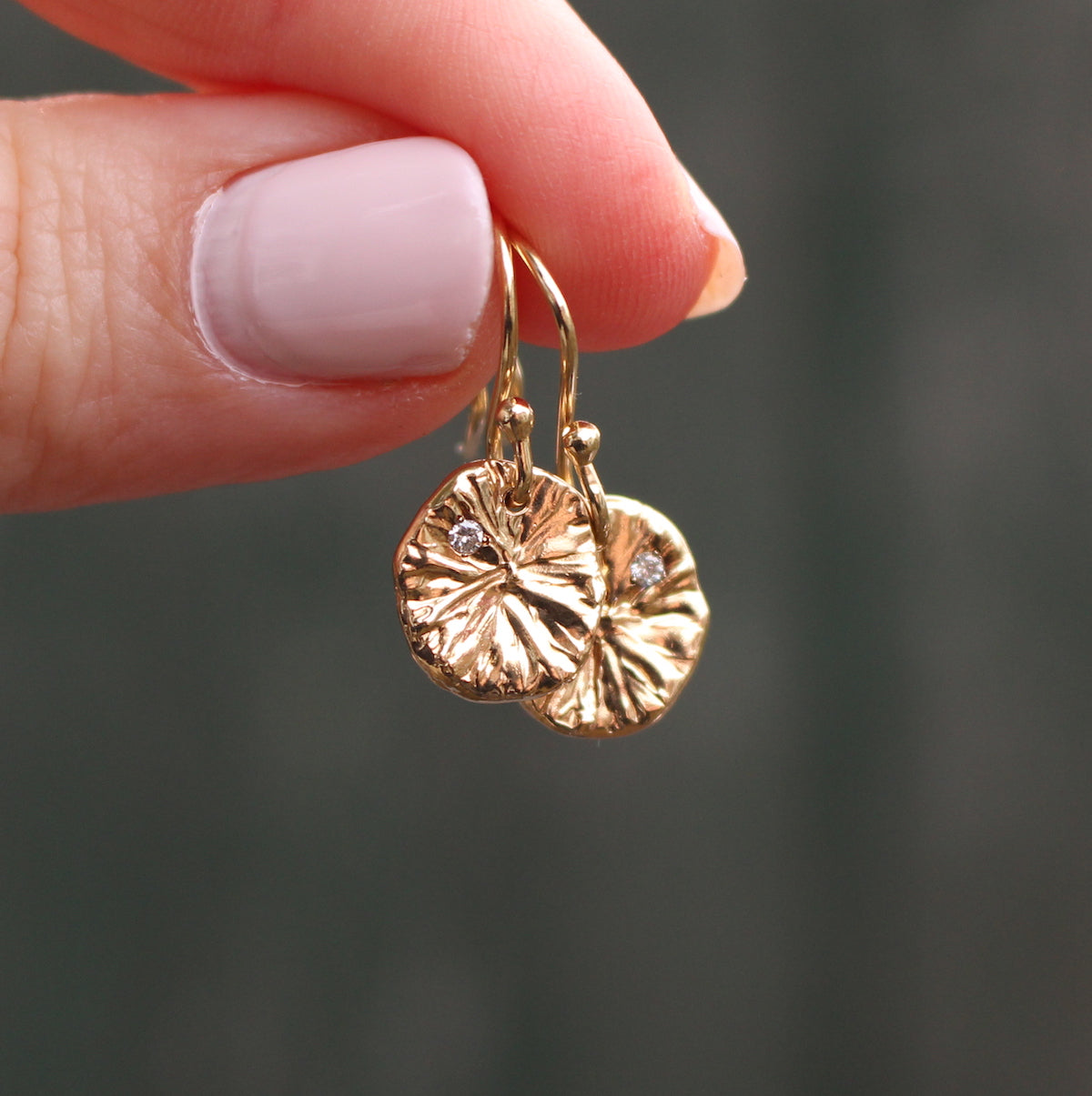 Lily pad earrings