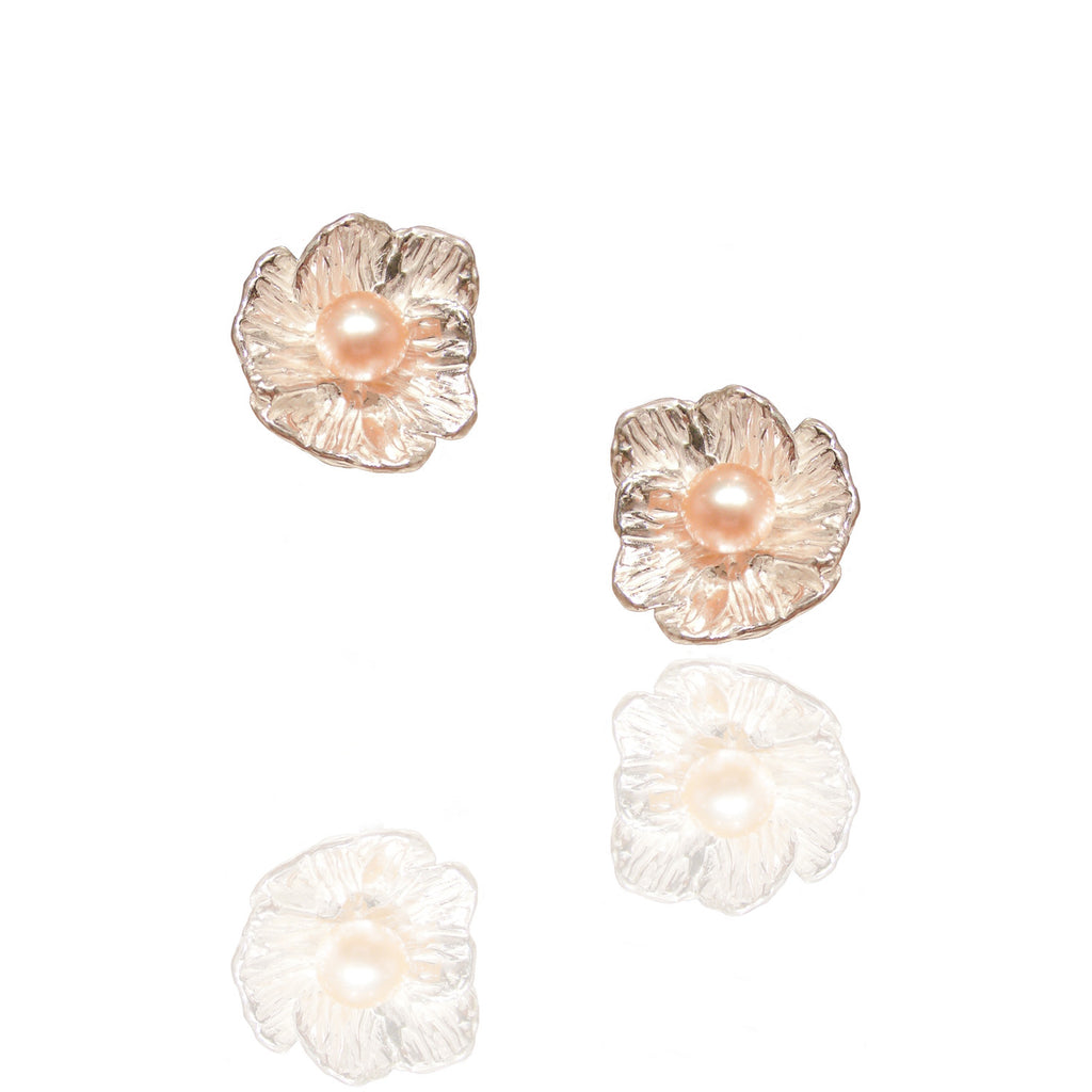Poppy studs with pearl - Kathryn Rebecca