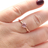 rose gold ring on finger