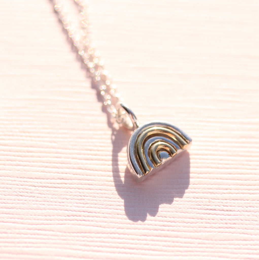 Rainbow two tone necklace