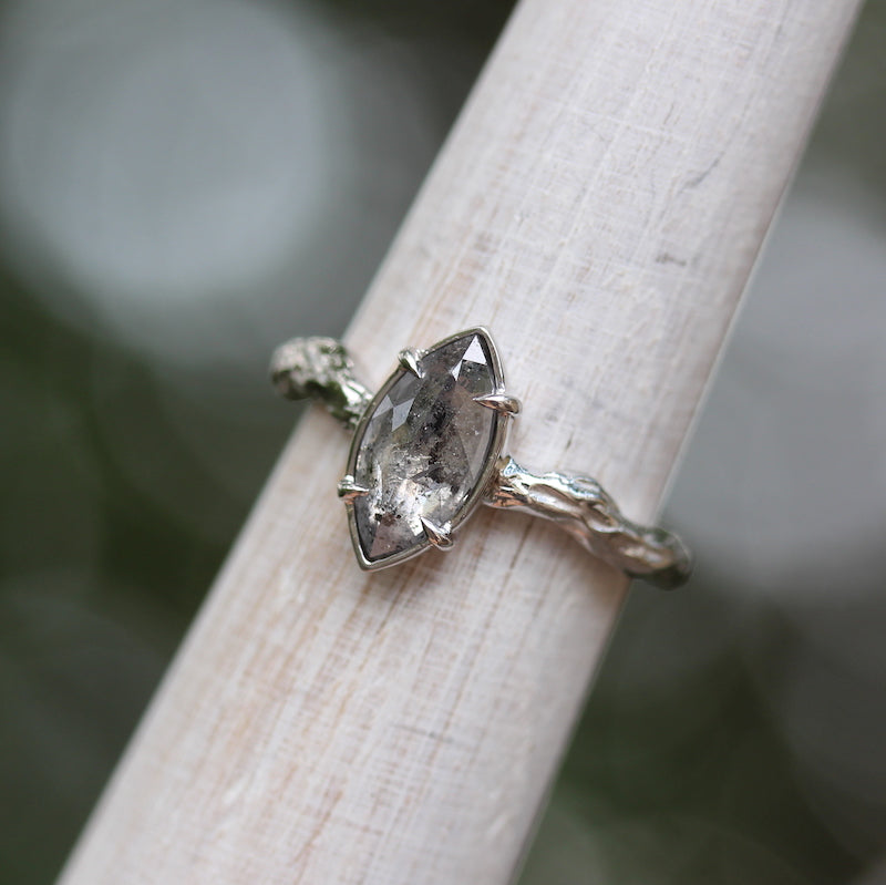 rosecut marquise diamond ring