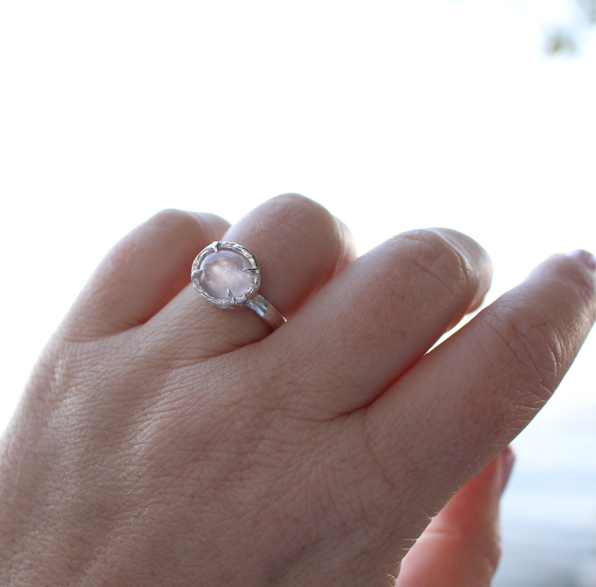 Rose quartz ring 