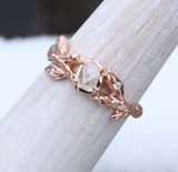 Rough diamond engagement ring