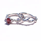 Ruby and white gold wedding set