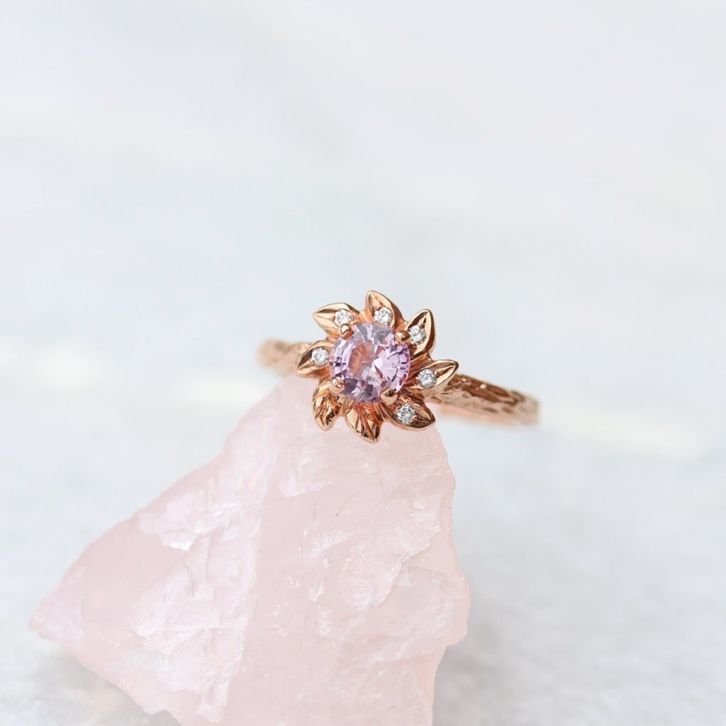 Leaf Halo Engagement ring - Kathryn Rebecca