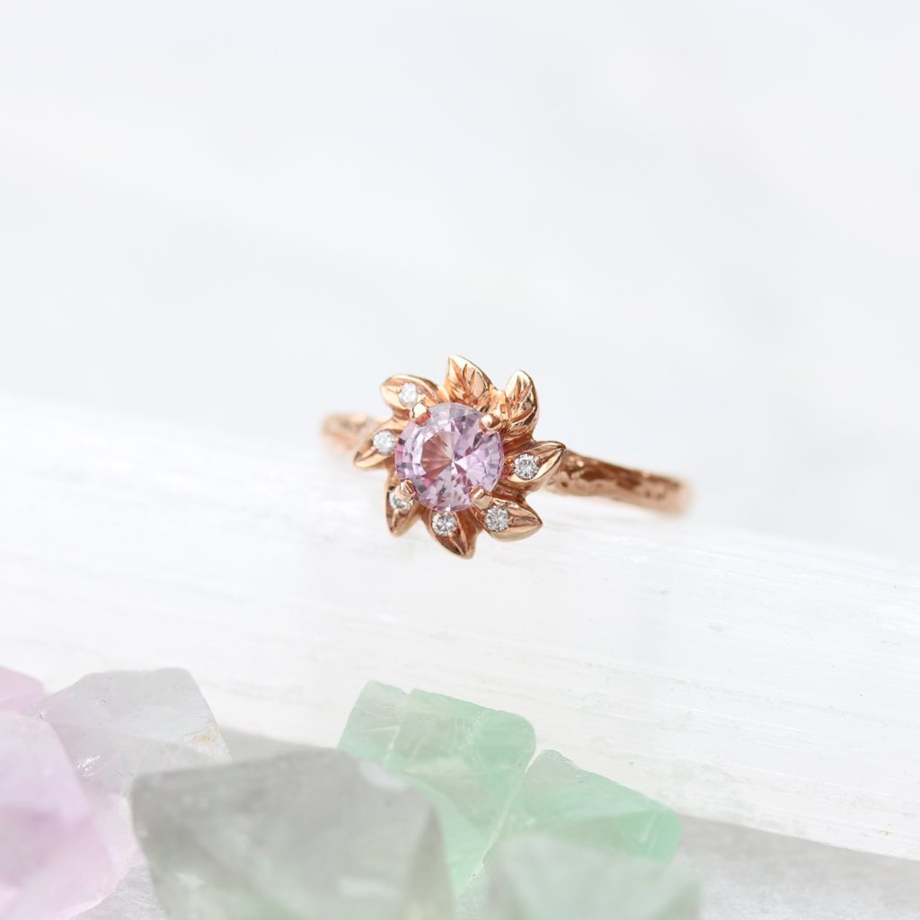 Leaf Halo Engagement ring - Kathryn Rebecca
