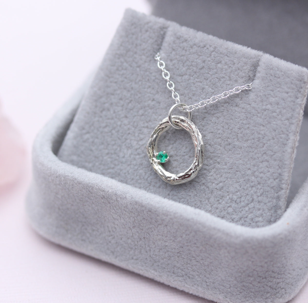 Birthstone Circle branch necklace