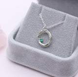 Birthstone Circle branch necklace