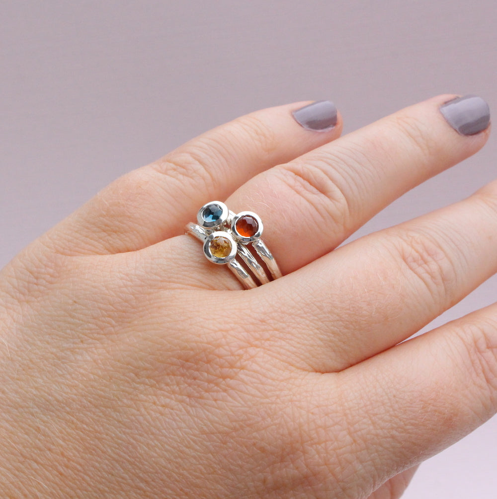 Stackable bezel branch ring