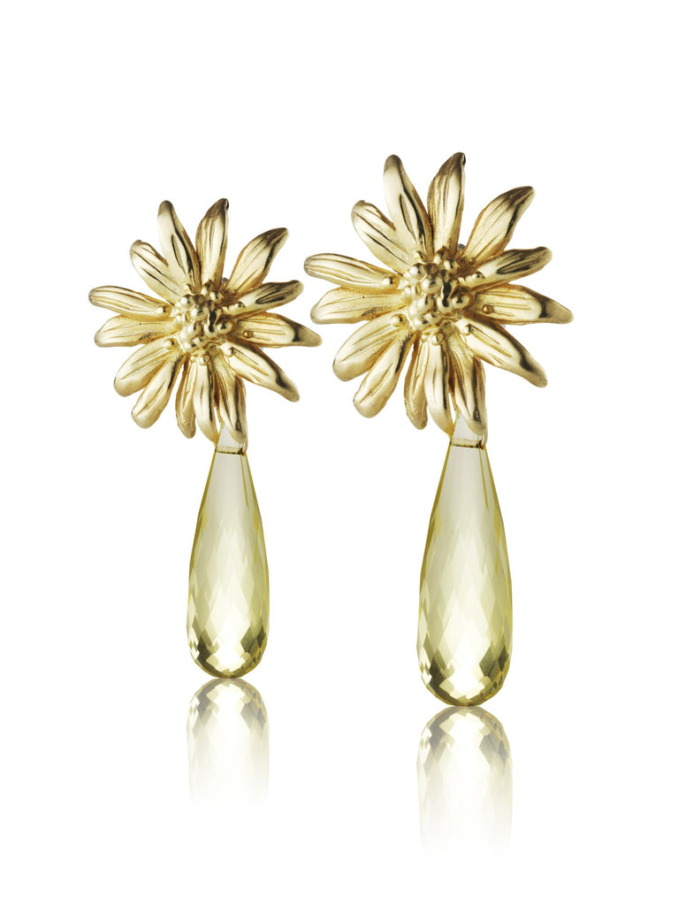 Wildflower- Daisy studs with drop - Kathryn Rebecca