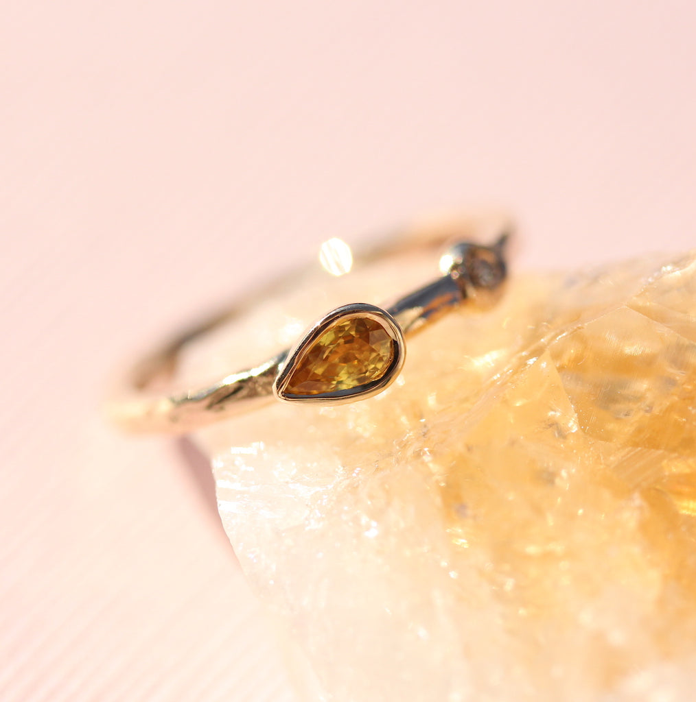 Yellow Sapphire stacking ring