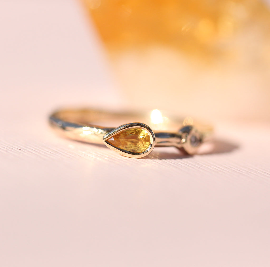 Yellow Sapphire stacking ring