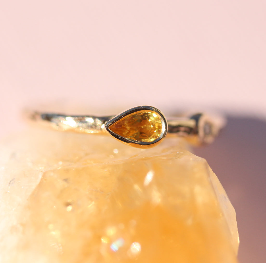 Yellow Sapphire stacking ring