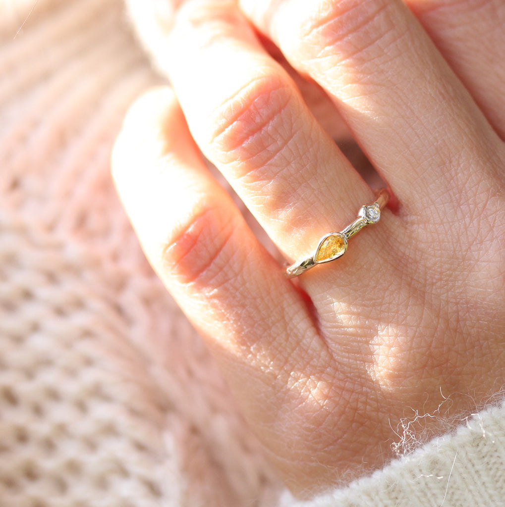 Yellow Sapphire stacking ring